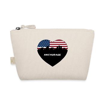 Anchorage Alaska USA Flagge Skyline Reise Souvenir - Bio-Täschchen - Natur - Vorne