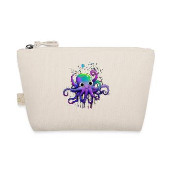 Kleiner süßer Oktopus - Bio-Täschchen - Natur - Vorne