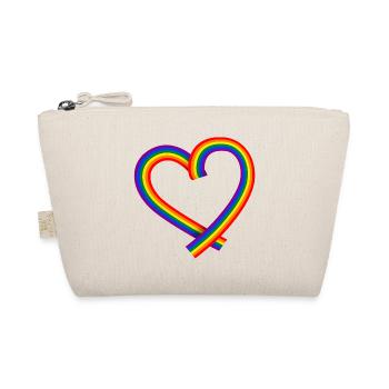 Regenbogen Herz Band Peace Frieden LGBTQ Symbol - Bio-Täschchen - Natur - Vorne
