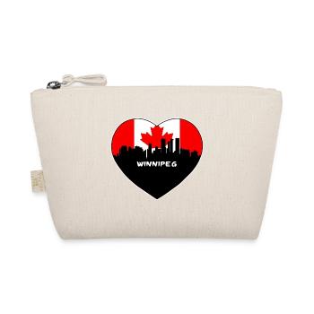 Winnipeg Canada Flag Skyline Travel Souvenir - Organic Pouch - nature - Front