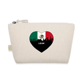 Leon Mexico Flag Skyline Travel Souvenir - Organic Pouch - nature - Front