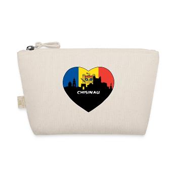 Chisinau Moldova Flag Skyline Travel Souvenir - Organic Pouch - nature - Front