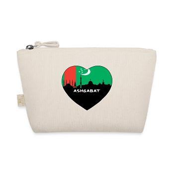 Ashgabat Turkmenistan Flag Skyline Travel Souvenir - Organic Pouch - nature - Front