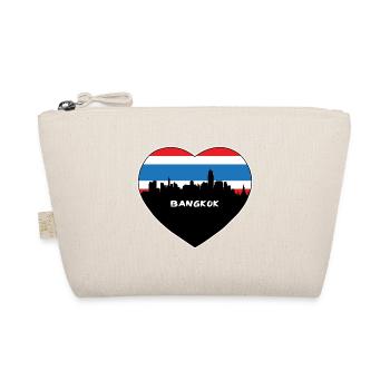 Bangkok Thailand Flag Skyline Travel Souvenir - Organic Pouch - nature - Front