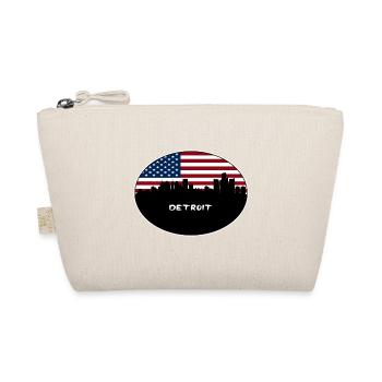 Detroit Michigan USA Flagge Skyline Reise Souvenir - Bio-Täschchen - Natur - Vorne