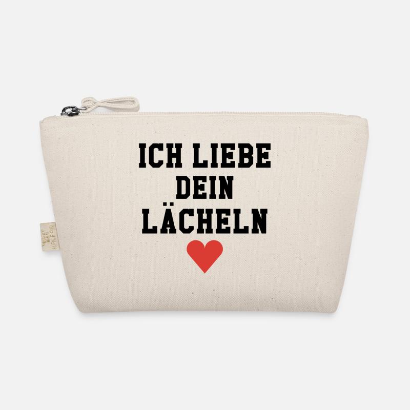 Ich liebe dein Lächeln - Bio-Täschchen - Natur