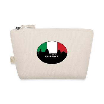 Florence Italy Flag Skyline Travel Souvenir - Organic Pouch - nature - Front