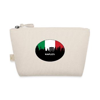 Naples Italy Flag Skyline Travel Souvenir - Organic Pouch - nature - Front