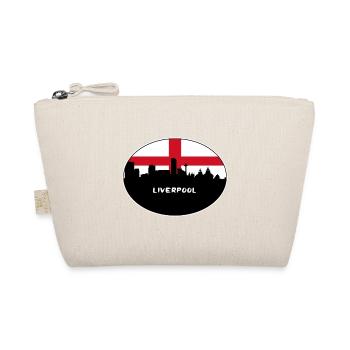 Liverpool England Flag Skyline Travel Souvenir - Organic Pouch - nature - Front