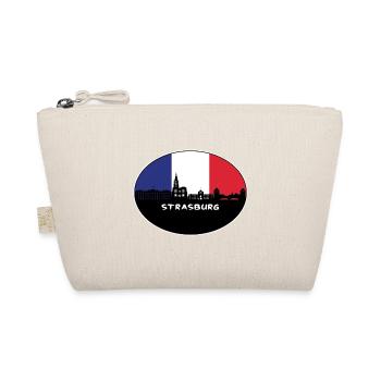Strasburg Frankreich Flagge Skyline Reise Souvenir - Bio-Täschchen - Natur - Vorne