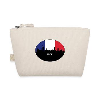 Nice France Flag Skyline Travel Souvenir - Organic Pouch - nature - Front