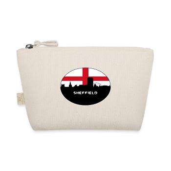 Sheffield England Flag Skyline Travel Souvenir - Organic Pouch - nature - Front