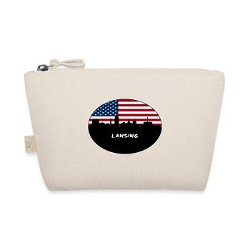 Lansing Michigan USA Flagge Skyline Reise Souvenir - Bio-Täschchen - Natur - Vorne