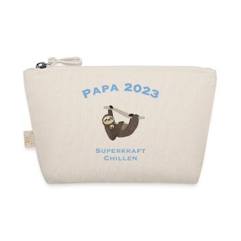 Papa 2023 mit Superkraft Chillen, Faultier - Bio-Täschchen - Natur - Vorne