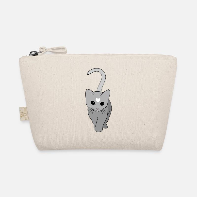 Herzkatze Grauton Bio-Täschchen