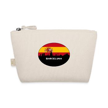 Barcelona Spain Flag Skyline Silhouette Travel - Organic Pouch - nature - Front