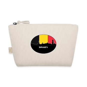 Bruges Belgique Flag Skyline Silhouette Voyage - Trousse biologique - nature - Devant
