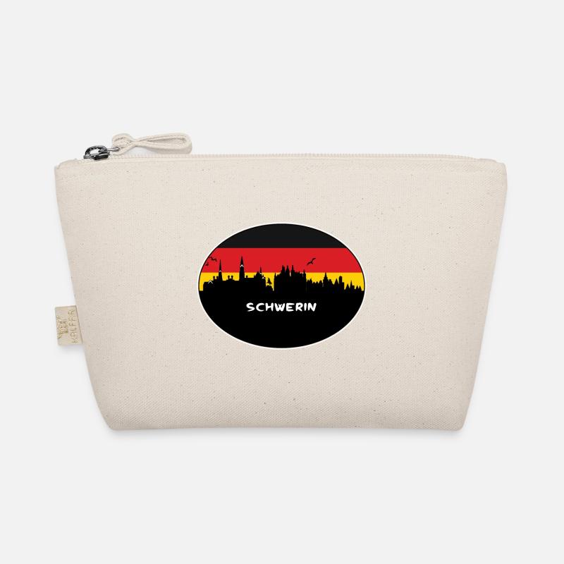 Schwerin Germany Flag Skyline Silhouette Travel Organic Pouch