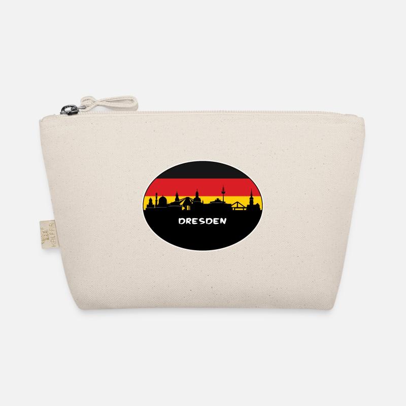 Dresden Germany Flag Skyline Silhouette Travel Organic Pouch