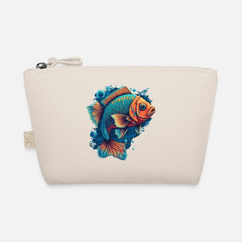 Flat Fish Illustration Bio-Täschchen