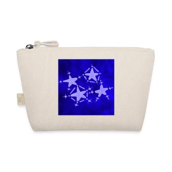 4 BLAUE STERNE - Bio-Täschchen - Natur - Vorne