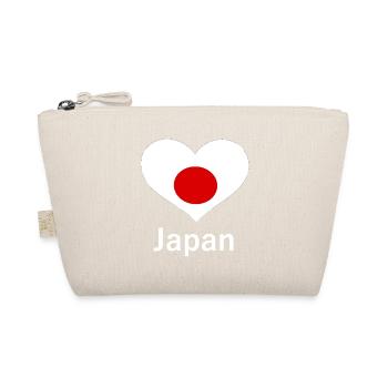 japanisches Flaggenmotiv, Herzmuster japan - Bio-Täschchen - Natur - Vorne