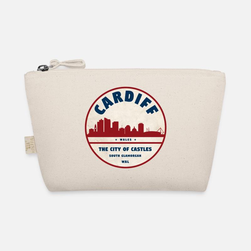 Cardiff Skyline Vintage Abzeichen Bio-Täschchen