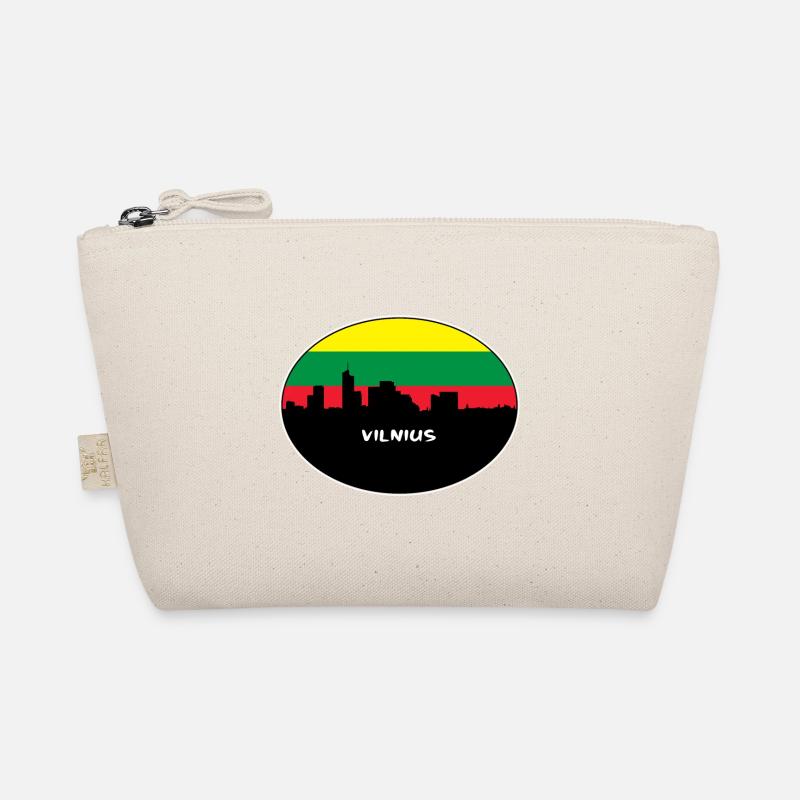 Vilnius Lituanie Drapeau Skyline Voyage Silhouette Trousse biologique