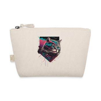 Crazy Cat Illustration - Bio-Täschchen - Natur - Vorne