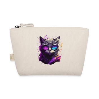 Purple Neon Cat - Organic Pouch - nature - Front