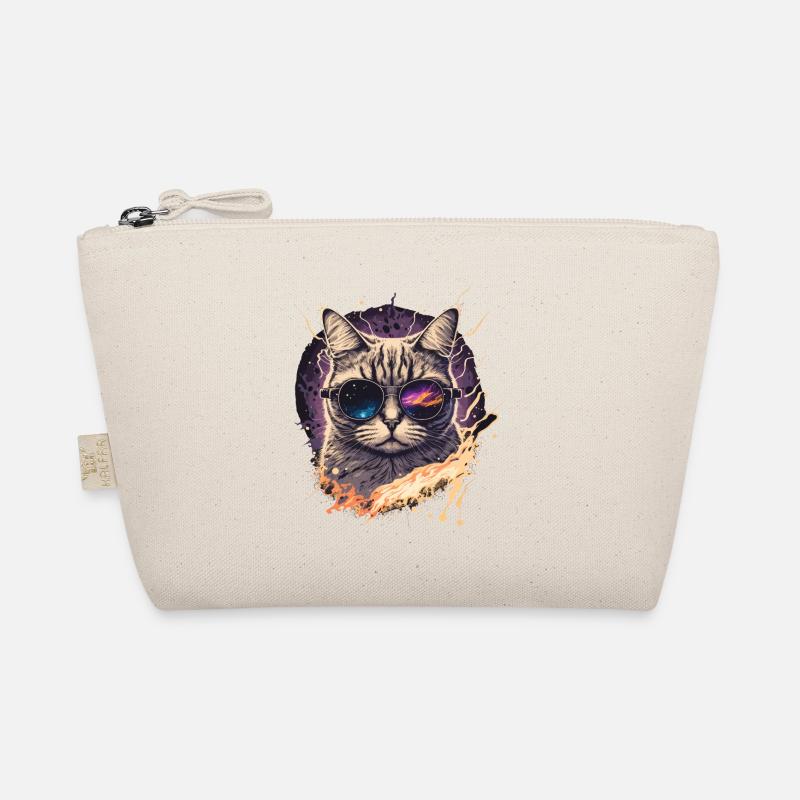 Vapowave Glitch Cat Organic Pouch