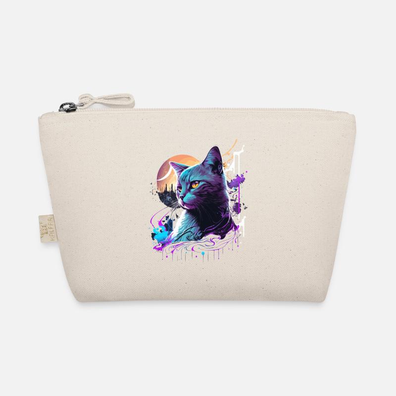 Lila Katze Bio-Täschchen