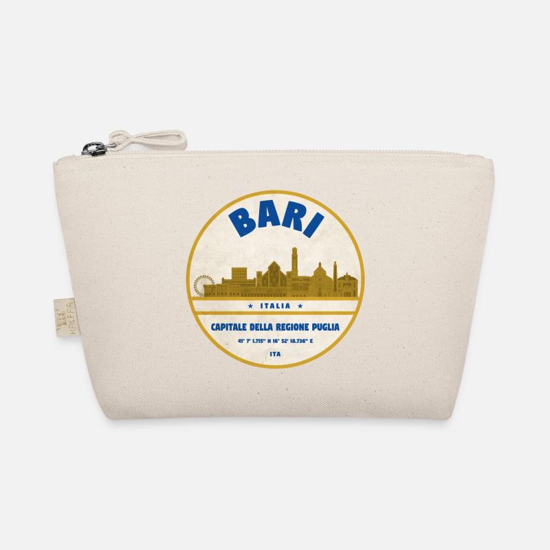 Bari Skyline Vintage Abzeichen - Bio-Täschchen - Natur