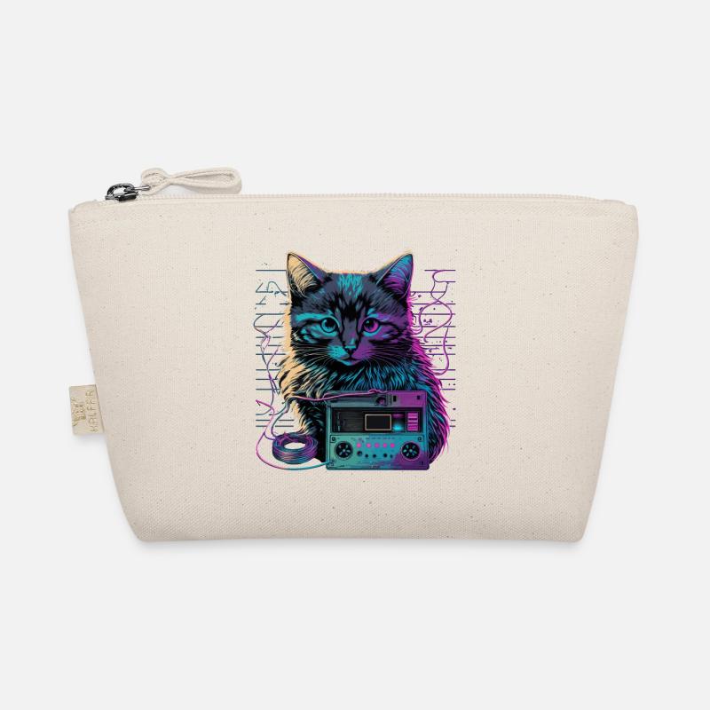 Cat with Cassette Organic Pouch