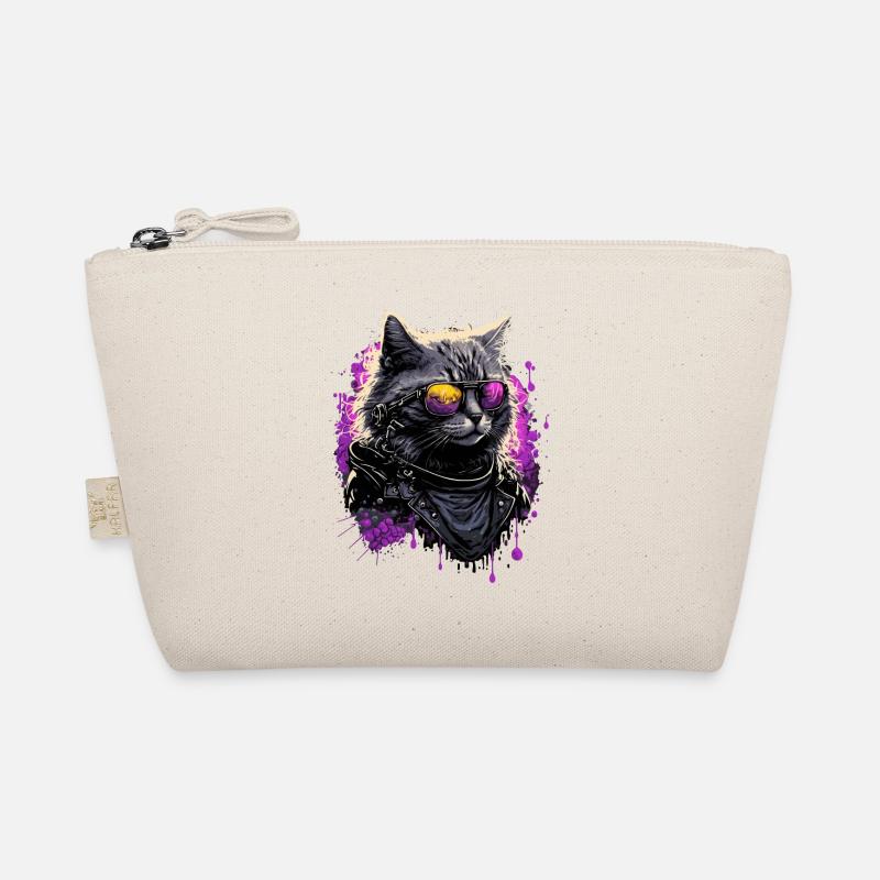 Cool 80s Cat Organic Pouch