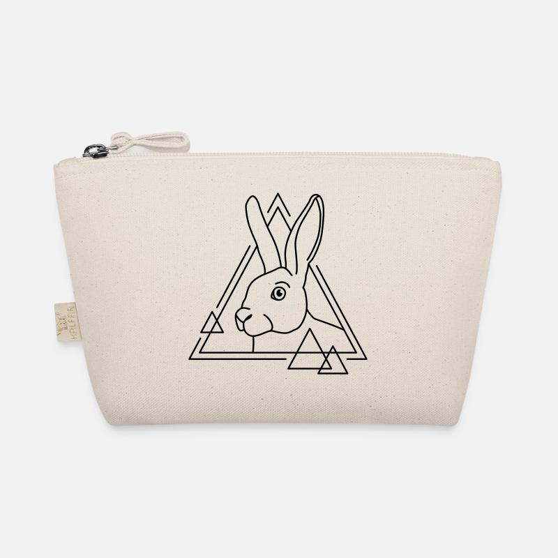 Rabbit in geometric shape - line art design Organic Pouch