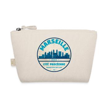 Marseille Skyline Badge - Organic Pouch - nature - Front