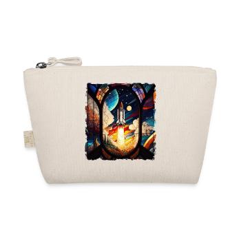 Rocket Space Rocket Launch Kirchenglass Buntglass - Organic Pouch - nature - Front