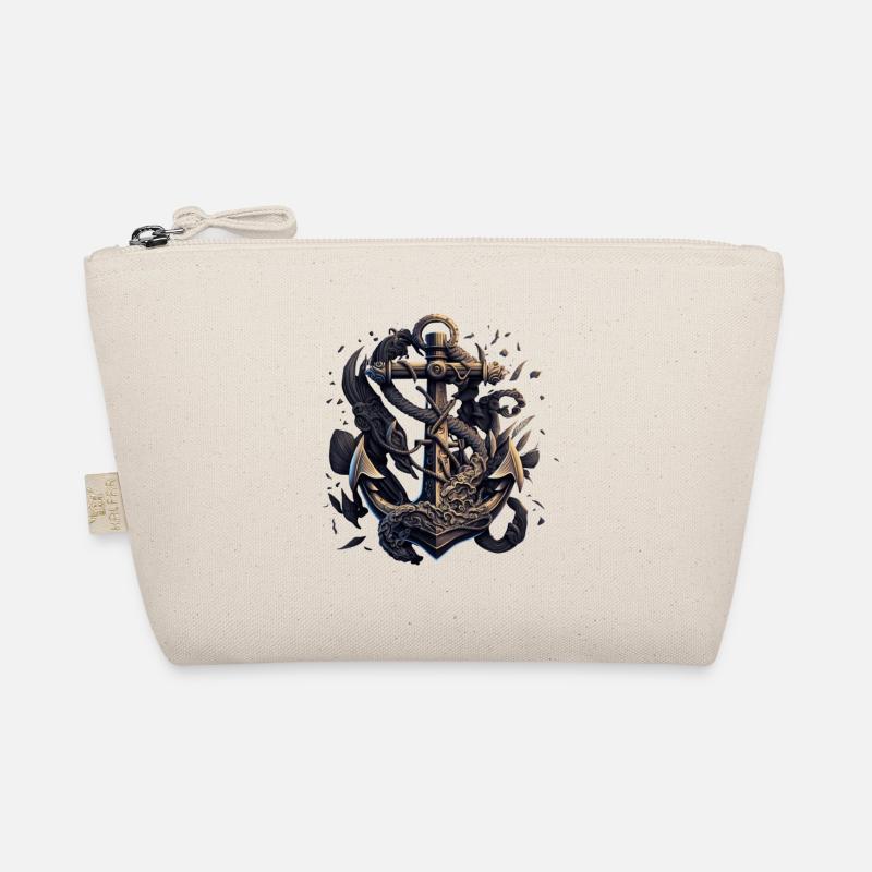 beautiful maritime anchor from a sailing ship - Organic Pouch - nature