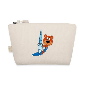 WINDSURFER - BÄR - TEDDY - SURFER - SPORT - Bio-Täschchen - Natur - Vorne