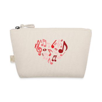 Heart of Musical Notes in Red and Pink - Organic Pouch - nature - Front