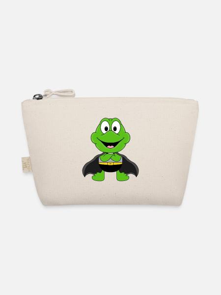 FROSCH - SUPERHELD - TIER - KIND - BABY - HELD - Bio-Täschchen - Natur