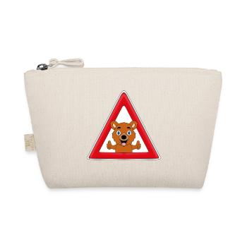 ACHTUNG BÄR - TEDDY - TEDDYBÄR - KIND - BABY - Bio-Täschchen - Natur - Vorne