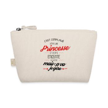 T-shirt Compliqué d'être une princesse et enceinte - Trousse biologique - nature - Devant