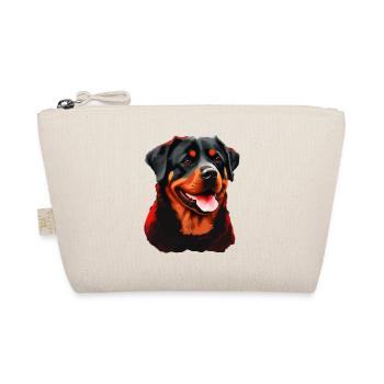 Rottweiler Dog Breed Head Cartoon Illustration - Organic Pouch - nature - Front