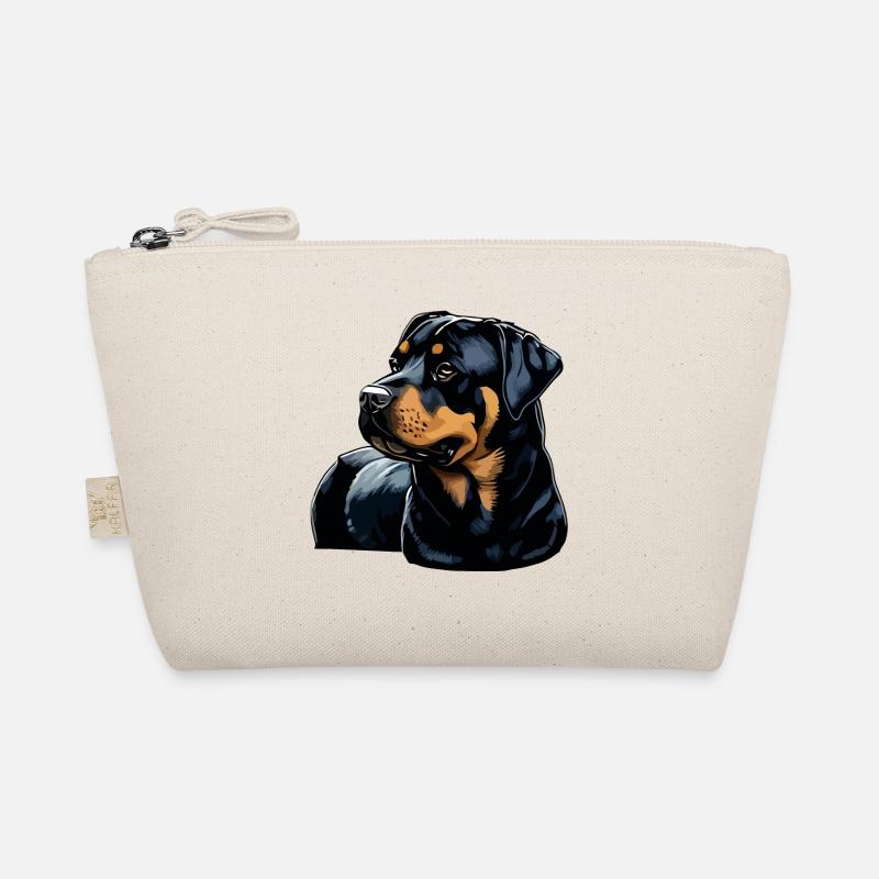 Nette Rottweiler Hunderasse Kopf Cartoon - Bio-Täschchen - Natur