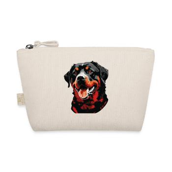 Cute Rottweiler Dog Breed Head Cartoon - Organic Pouch - nature - Front