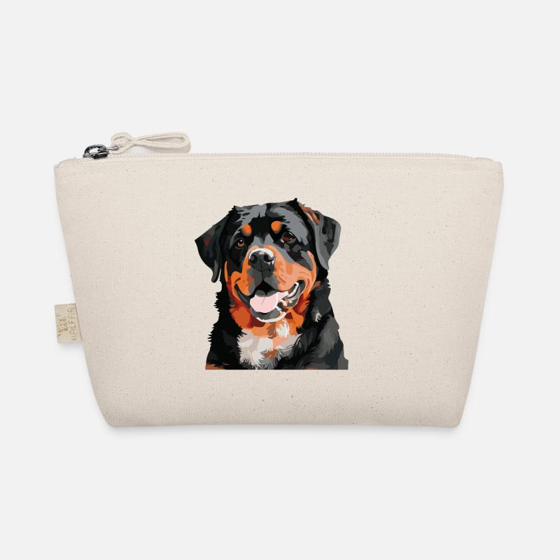 Nette Rottweiler Hunderasse Kopf Cartoon - Bio-Täschchen - Natur