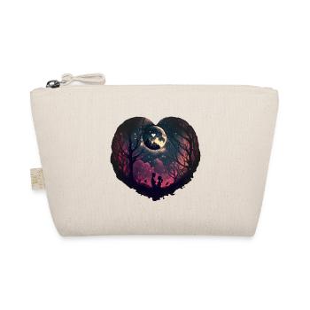 Heart Moon Forest Couple Valentine's Day Love - Organic Pouch - nature - Front