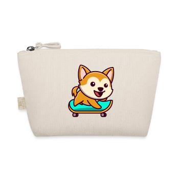 Skateboard Hund Nette Skateboarding Doggy Canine - Bio-Täschchen - Natur - Vorne